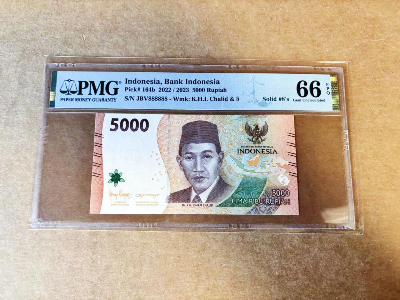 【Blue Auction】世界纸币精拍第754期——18级TOP拍卖/信誉/品质/专业/高效💫 【全同8】印尼 2022年5000卢比 PMG66EPQ 