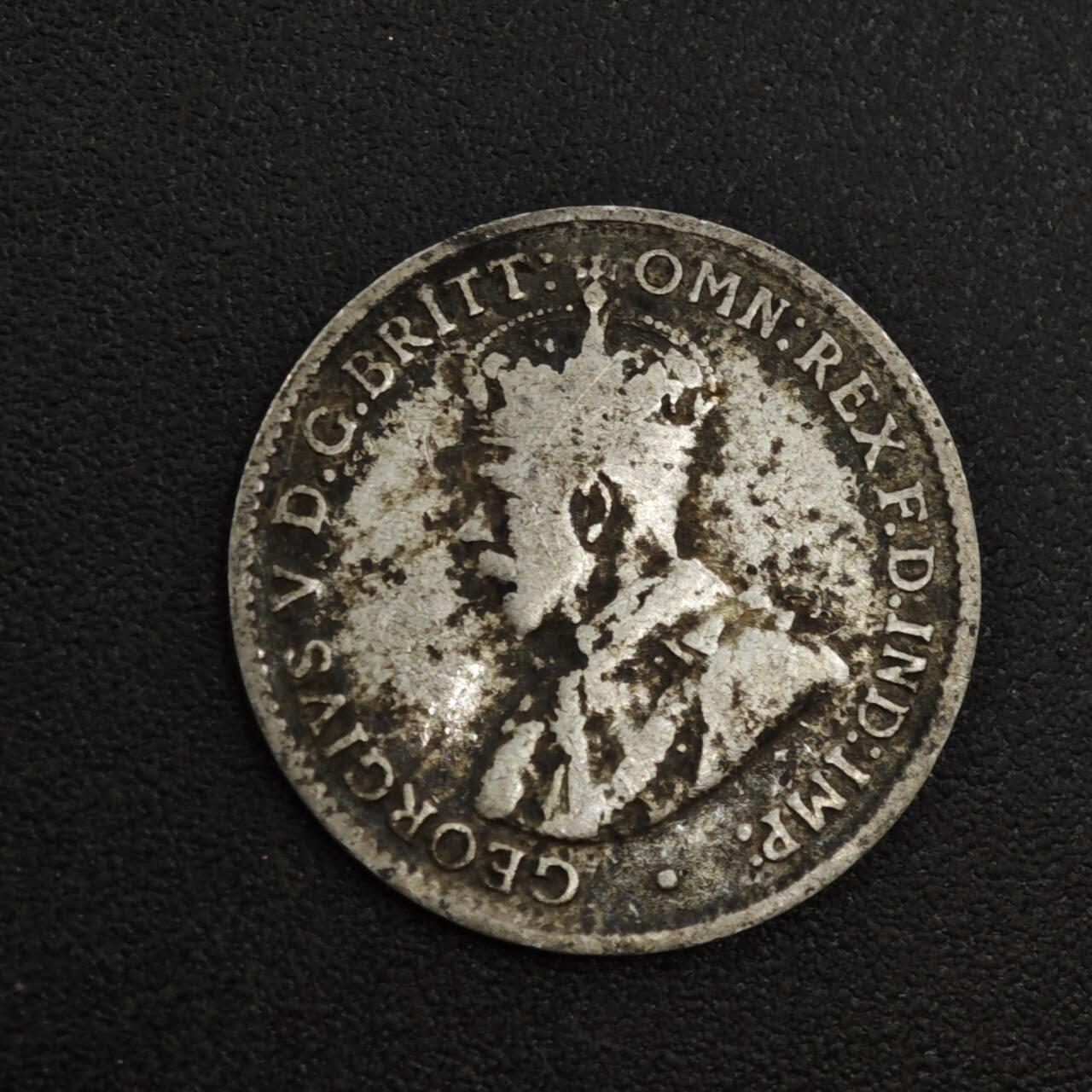 【淘币小摊】实时拍第八百零四拍   散币银币场   满百包邮可预留二周 每周一统一发货   澳大利亚1922年乔治五世3便士银币