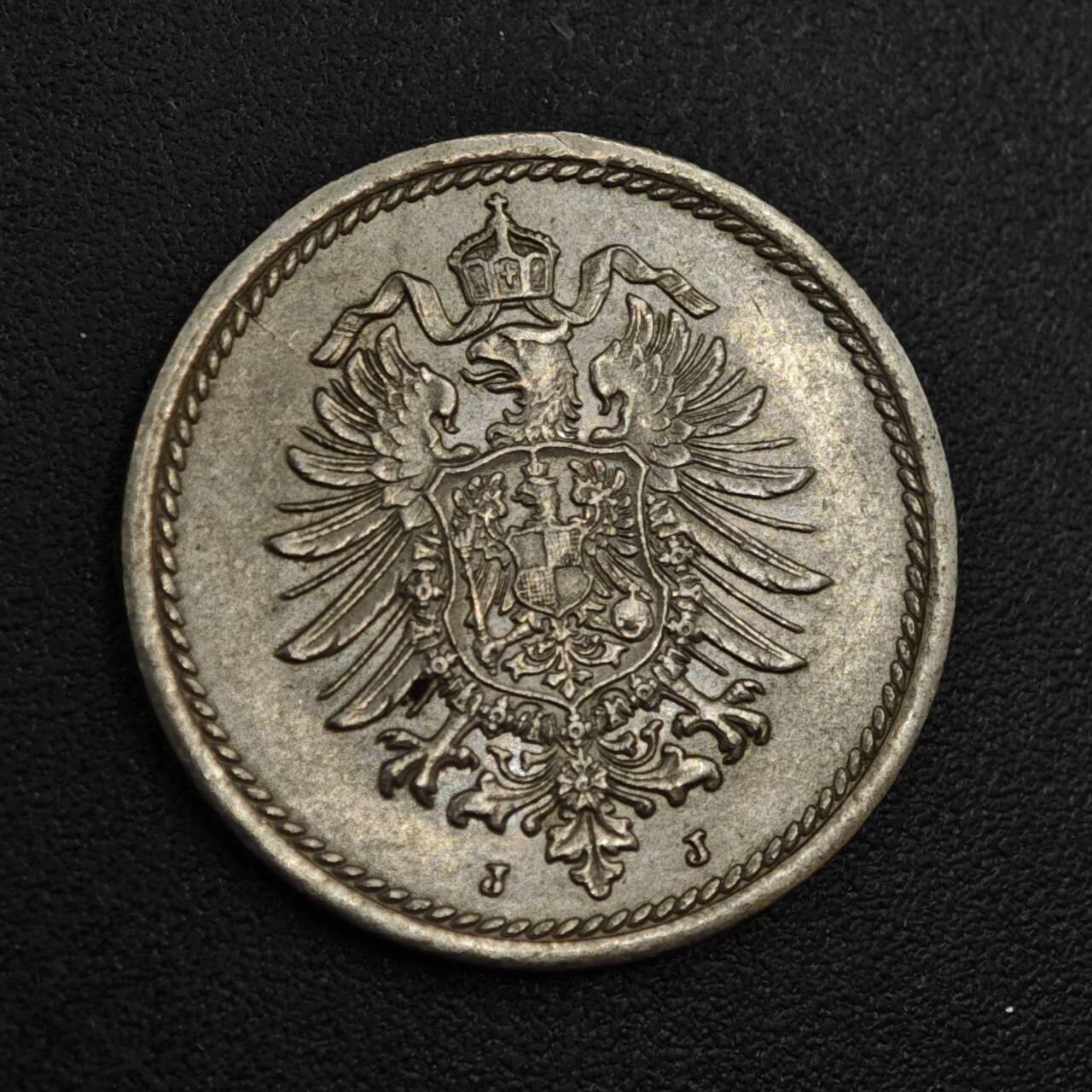 【淘币小摊】实时拍第八百零四拍   散币银币场   满百包邮可预留二周 每周一统一发货   德国1876年短翅5芬妮镍币