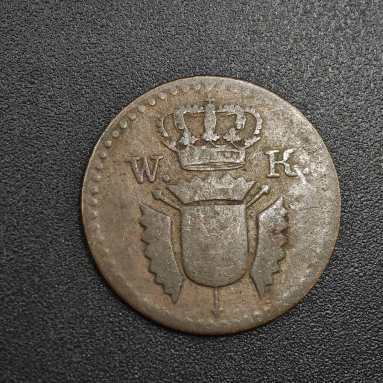 【淘币小摊】实时拍第八百零四拍   散币银币场   满百包邮可预留二周 每周一统一发货   德国1828年1芬妮铜币