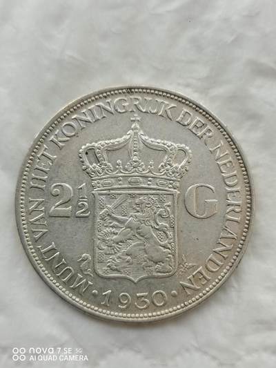 外国银币 1930年荷兰2.5盾大银币