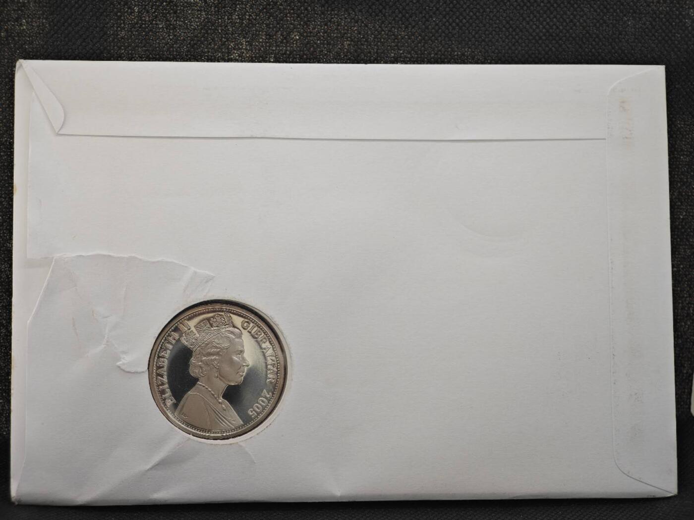 【淘币小摊】限时拍第八百零七拍  克朗币邮币封场  满百包邮可预留两周  周一统一发货    直布罗陀2005年二战胜利之路解放巴黎克朗纪念币邮币封