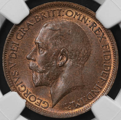 修遠堂世界钱币第九十四期 - NGC MS65BN 1920年英国1/2便士铜币