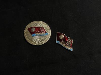 戎马世界章牌大赏第108期 - 苏联乌克兰共青团成立60周年大铝章和证章一套