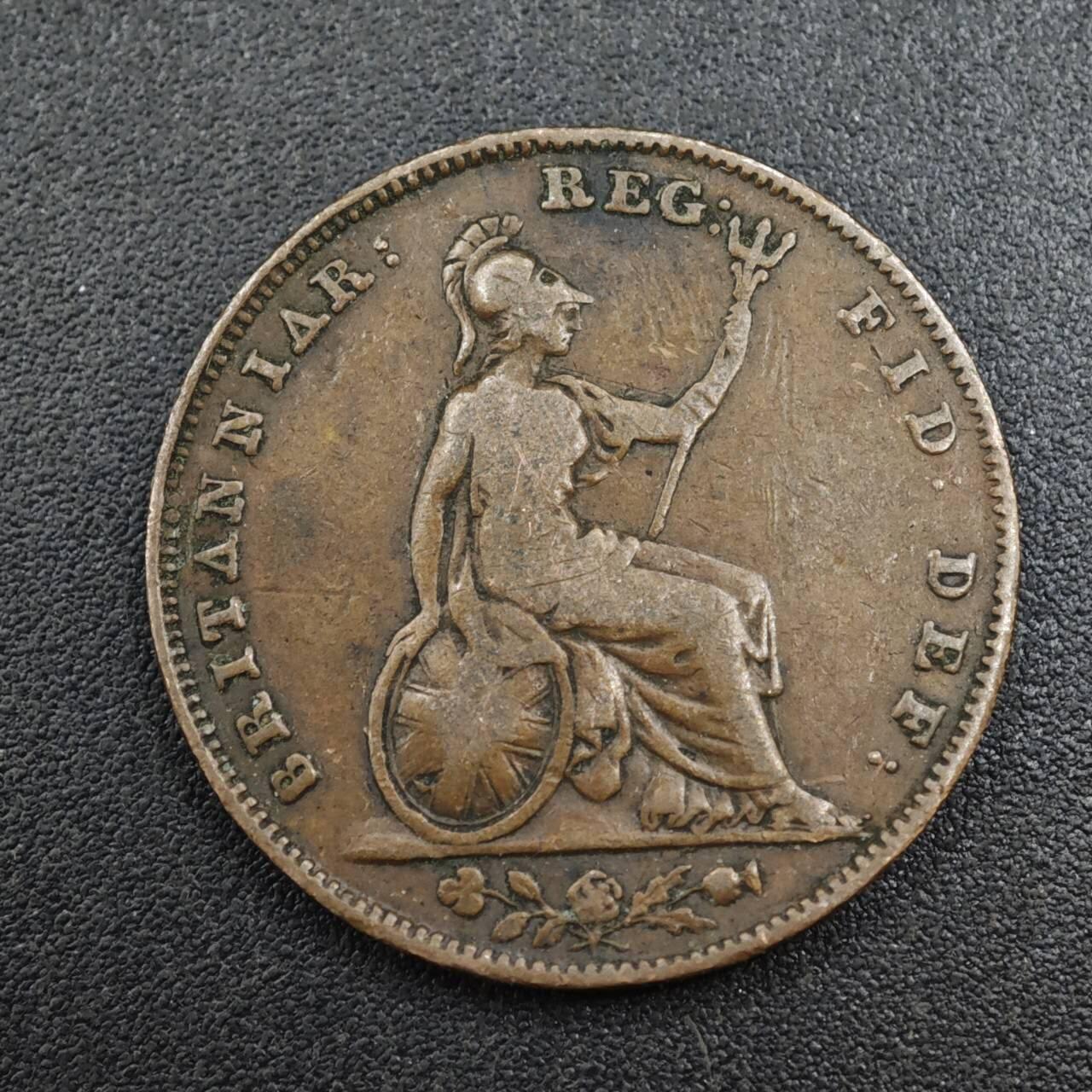 【淘币小摊】实时拍第八百零四拍   散币银币场   满百包邮可预留二周 每周一统一发货   英国1847年维多利亚法新铜币