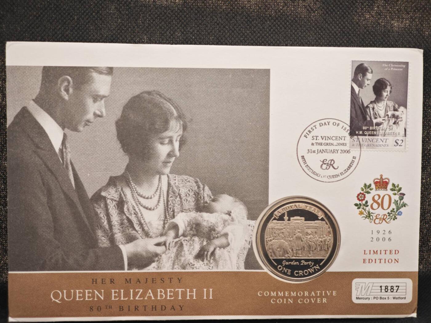 【淘币小摊】限时拍第八百零七拍  克朗币邮币封场  满百包邮可预留两周  周一统一发货   直布罗陀2005年女王80周岁克朗纪念币邮币封