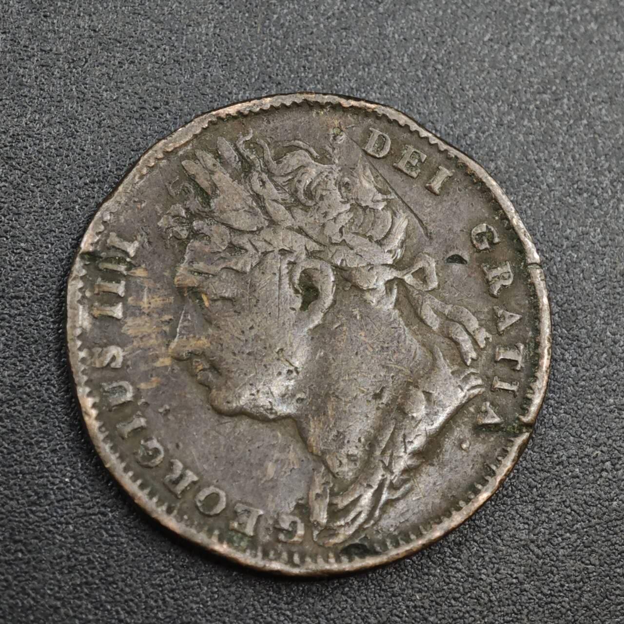 【淘币小摊】实时拍第八百零四拍   散币银币场   满百包邮可预留二周 每周一统一发货   英国1822年乔治四世法新铜币