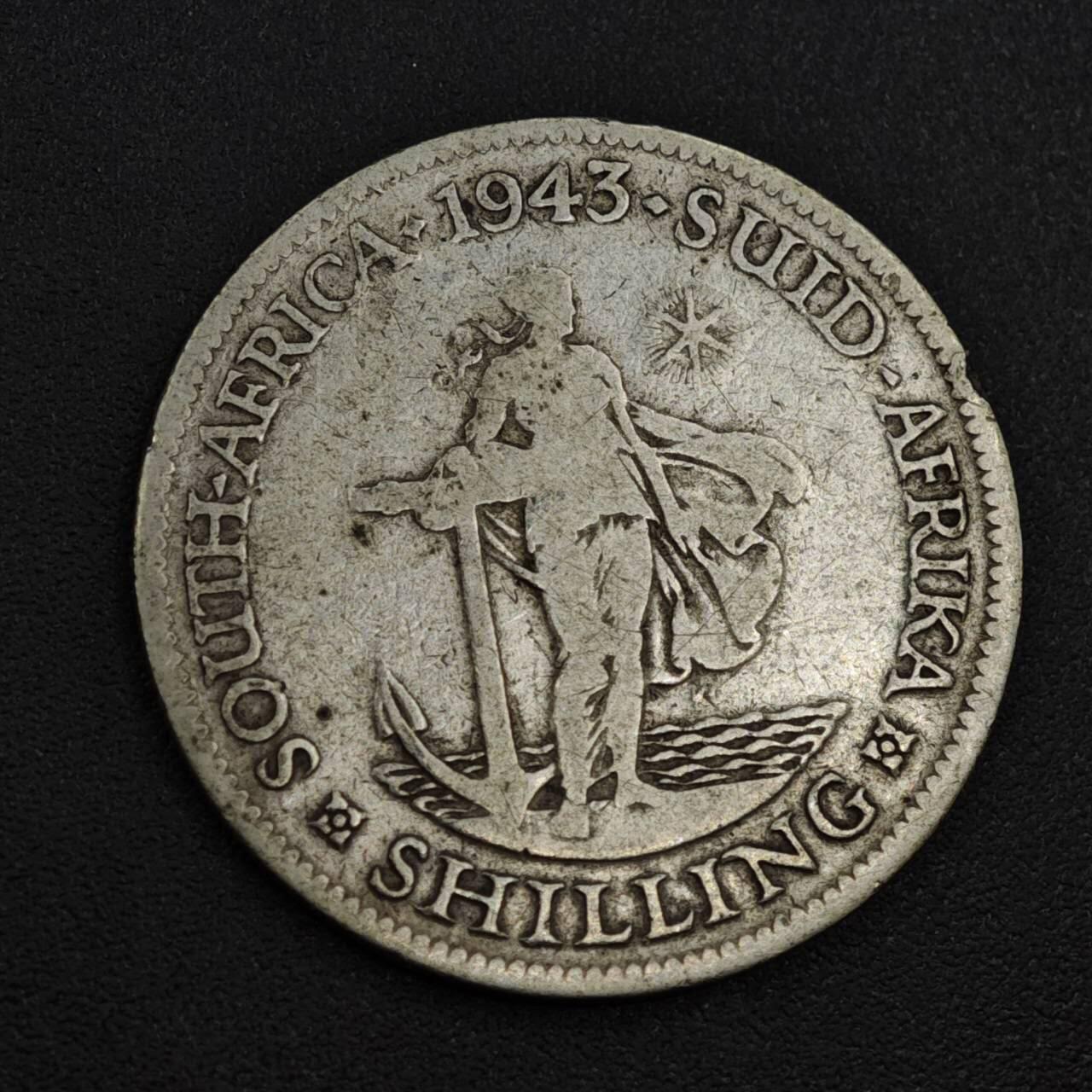 【淘币小摊】实时拍第八百零四拍   散币银币场   满百包邮可预留二周 每周一统一发货   南非1943年乔治六世一先令银币