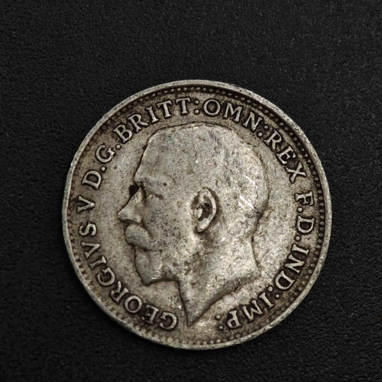 【淘币小摊】实时拍第八百零四拍   散币银币场   满百包邮可预留二周 每周一统一发货   英国1919年乔治五世3便士银币