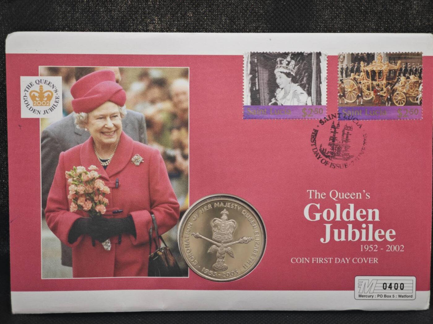 【淘币小摊】限时拍第八百零七拍  克朗币邮币封场  满百包邮可预留两周  周一统一发货   阿桑松2003年女王加冕金禧50便士纪念币邮币封