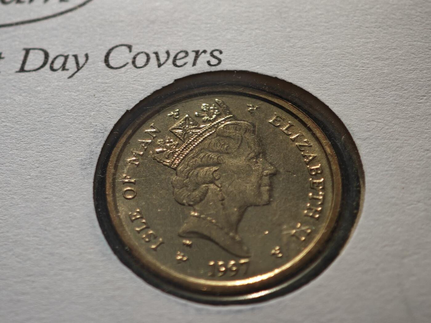 【淘币小摊】限时拍第八百零七拍  克朗币邮币封场  满百包邮可预留两周  周一统一发货   马恩岛1997年板球1镑纪念币邮币封