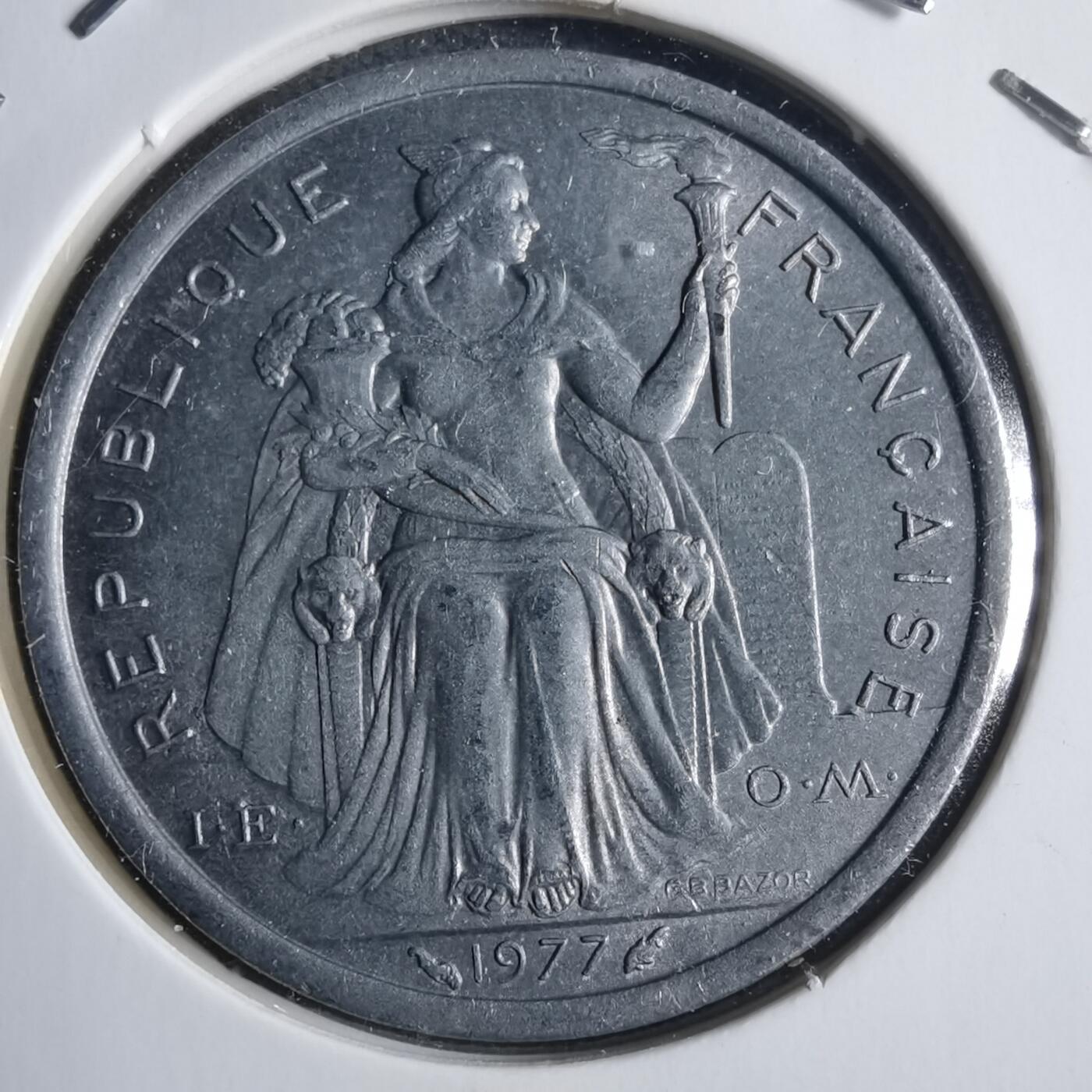 沼泽如烟--第912场 法属新喀里多尼亚1977年2法郎