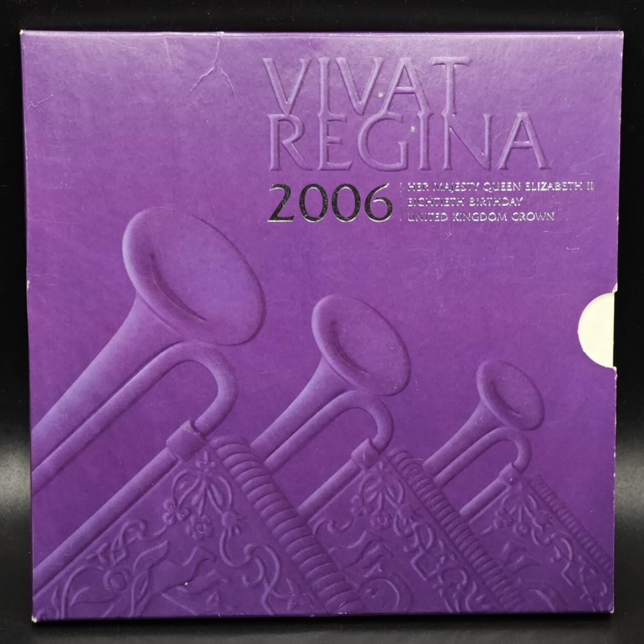 【淘币小摊】限时拍第八百零七拍  克朗币邮币封场  满百包邮可预留两周  周一统一发货  英国2006年女王80周岁5镑纪念币卡册