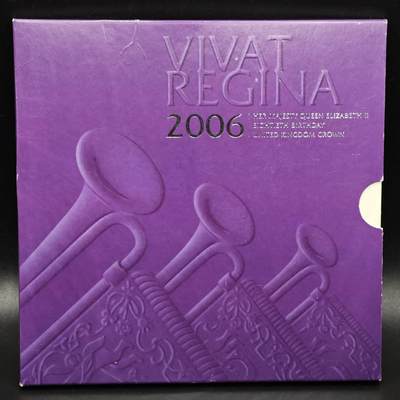 【淘币小摊】限时拍第八百零七拍  克朗币邮币封场  满百包邮可预留两周  周一统一发货  - 英国2006年女王80周岁5镑纪念币卡册