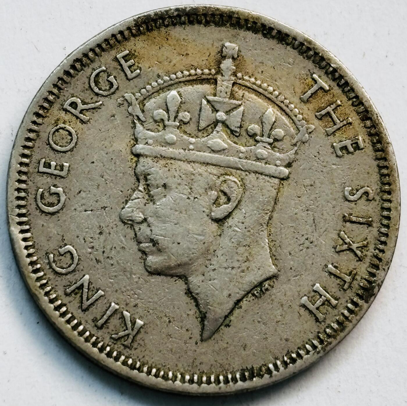 文馨钱币收藏第 282 场，【 长期接收代拍品】，加拿大老铜代用币，银币，德三系列场 1951 年英属香港乔治六世大 5 毫独年份