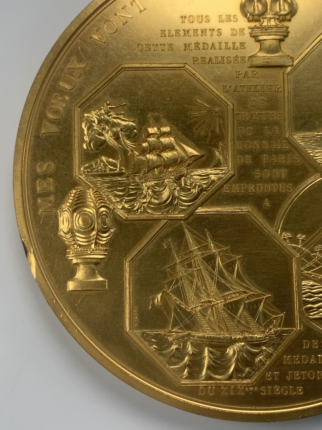 掌中浮雕-藏着的欧洲第043场 1967年法国巴黎百年交通纪念大铜章 ， 100mm ，397g