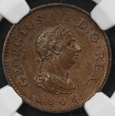 修遠堂世界钱币第九十四期 - NGC MS63BN 1806年英国1/4便士铜币