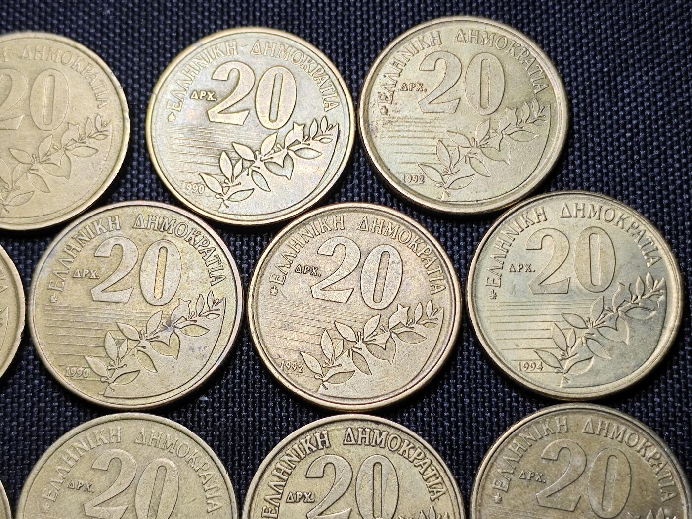 KK钱币收藏小铺 （套币 好品/批量散币 银币）专场  2月预留时间 周末发货  希腊20德拉克马一组铜币19枚