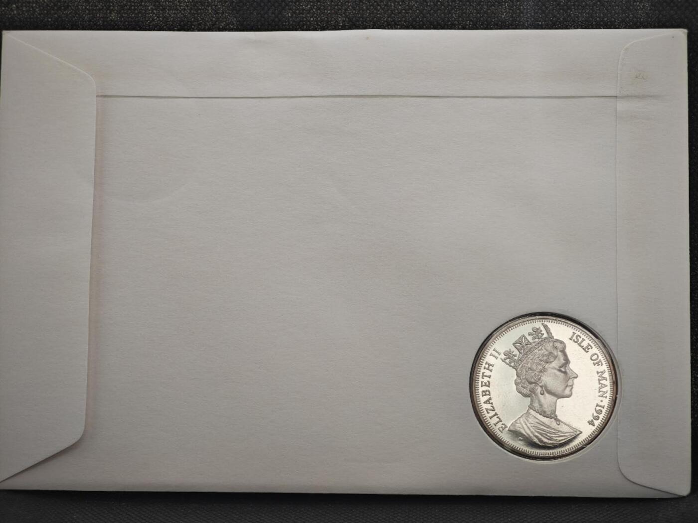 【淘币小摊】限时拍第八百零七拍  克朗币邮币封场  满百包邮可预留两周  周一统一发货    马恩岛1994年诺曼底登陆50周年克朗纪念币邮币封