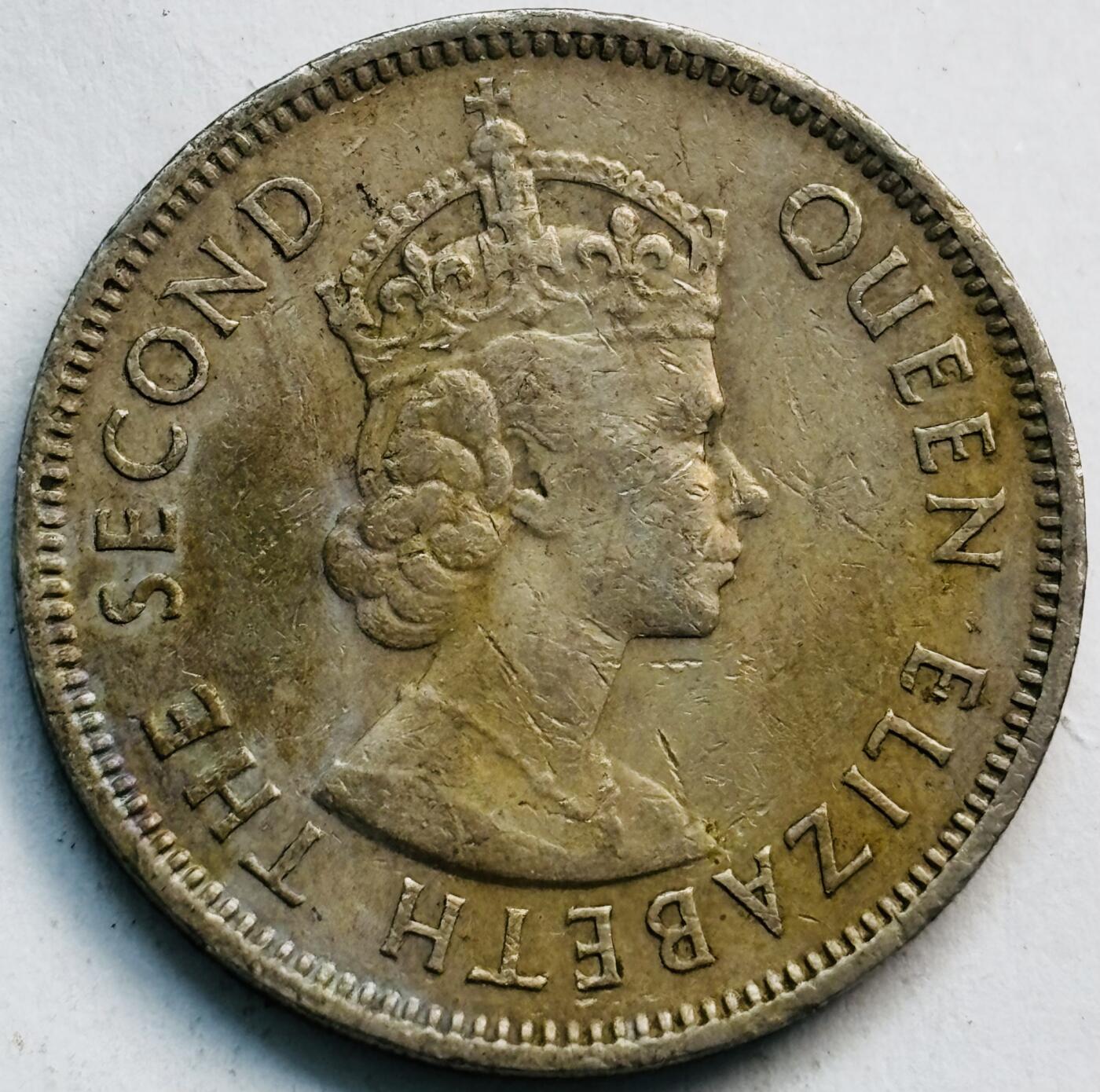 文馨钱币收藏第 282 场，【 长期接收代拍品】，加拿大老铜代用币，银币，德三系列场 少见关门年 H 版1970 年英属香港女王大 5 毫