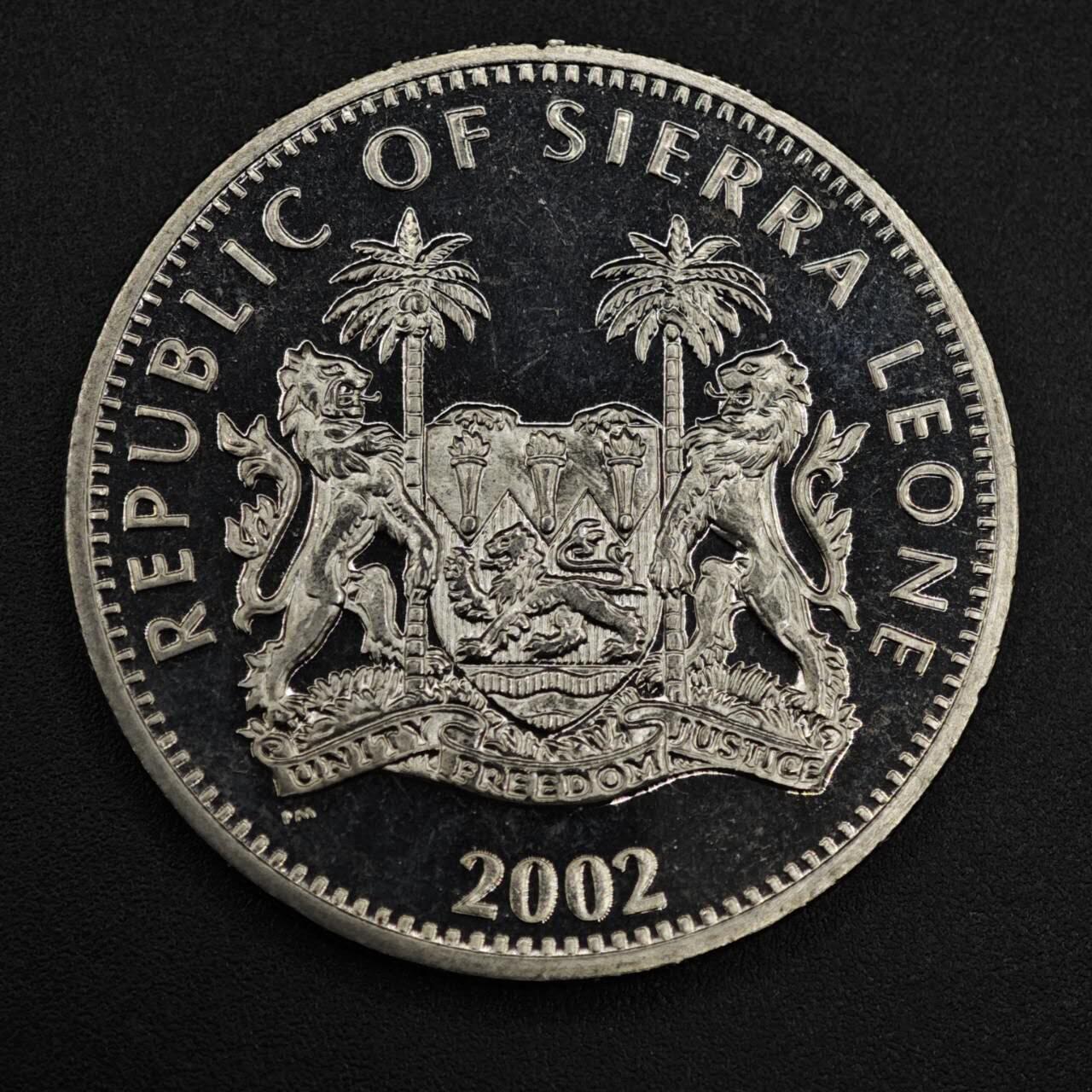 【淘币小摊】限时拍第八百零七拍  克朗币邮币封场  满百包邮可预留两周  周一统一发货   塞拉利昂2002年缅怀女王母亲1元纪念币