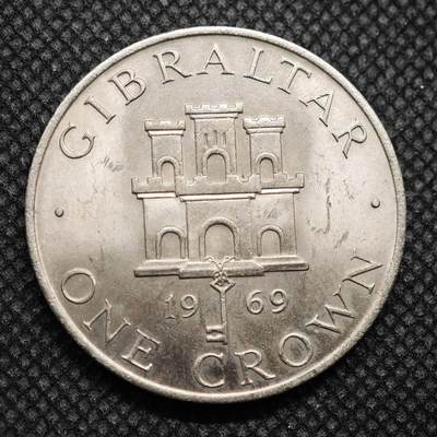 【淘币小摊】限时拍第八百零七拍  克朗币邮币封场  满百包邮可预留两周  周一统一发货  - 直布罗陀1969年克朗