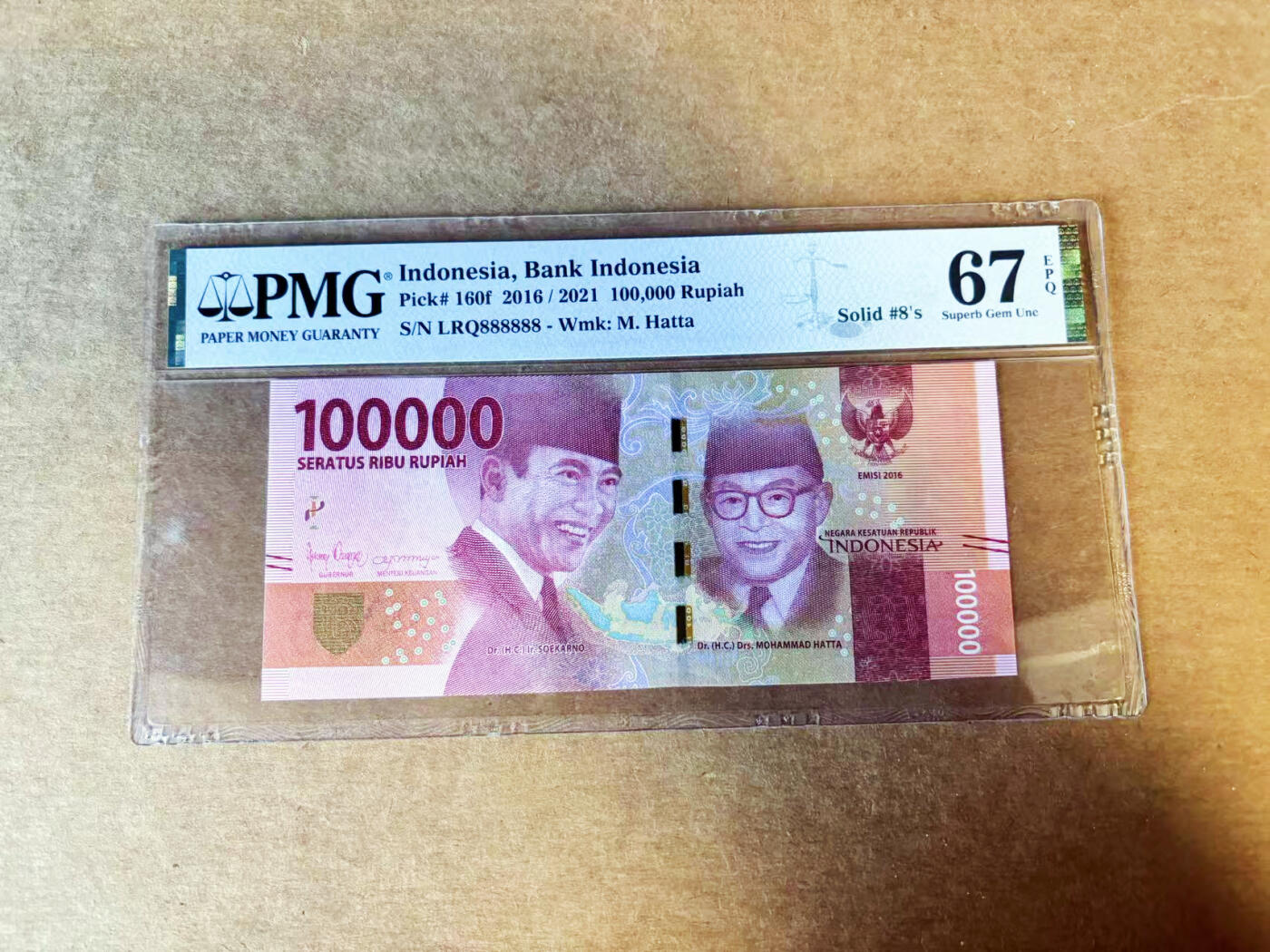 【Blue Auction】世界纸币精拍第754期——18级TOP拍卖/信誉/品质/专业/高效💫  【全同8】印尼 2016年100000卢比 PMG67EPQ