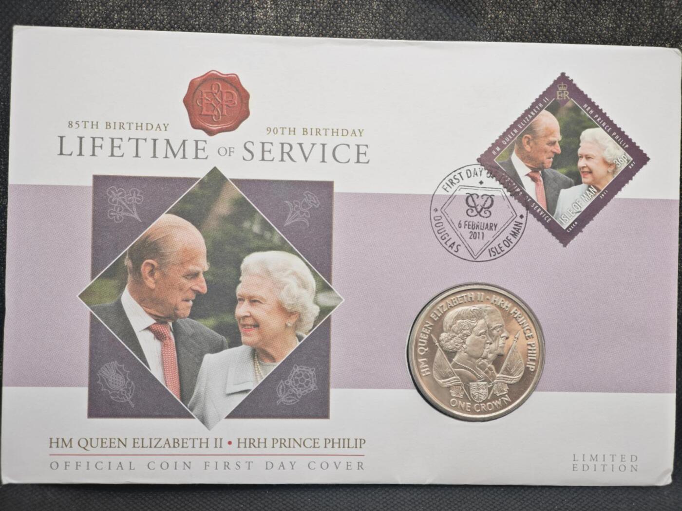 【淘币小摊】限时拍第八百零七拍  克朗币邮币封场  满百包邮可预留两周  周一统一发货  马恩岛2011年女王钻禧克朗纪念币邮币封