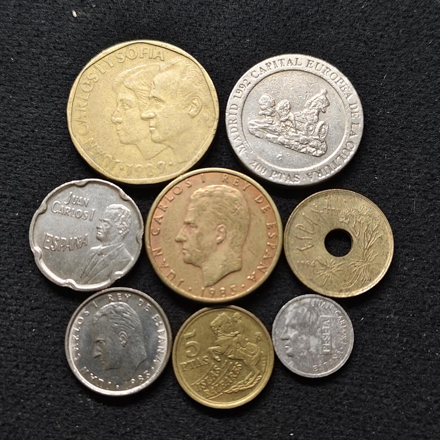 【全场包邮】纯粹捡漏拍480场（免费代拍第17场） 西班牙各年份8枚套币