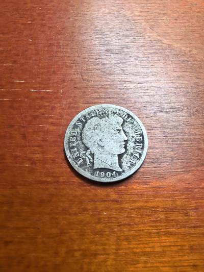 长老汇马年精选第十七场拍卖 - 1904美国巴伯10美分银币，克书800美金