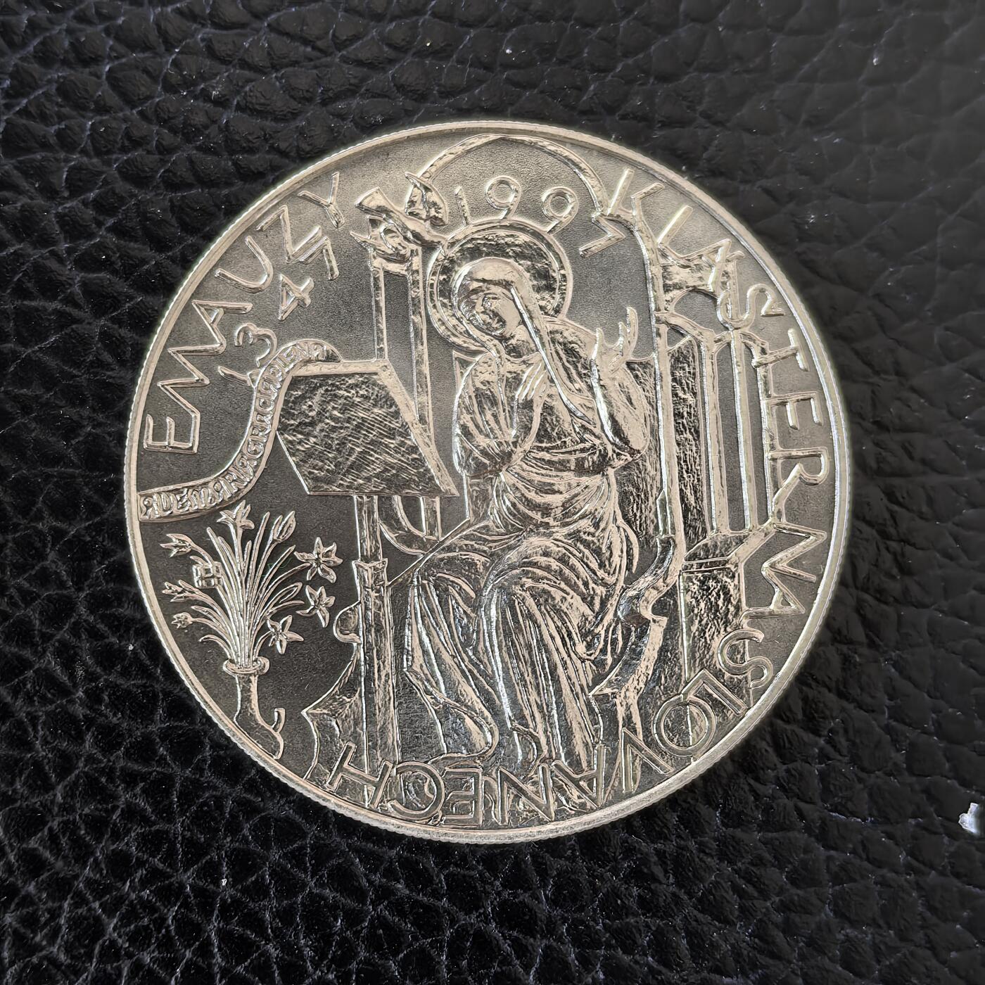 道一币馆币章第一百五十七场 捷克1997年斯拉夫修道院550周年200克朗银币  13g 900s 25500