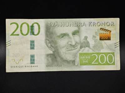 【淘币小摊】实时拍第八百零六拍   纸币场   满百包邮可预留二周 每周一统一发货   - 瑞典200克朗纸币【有折】