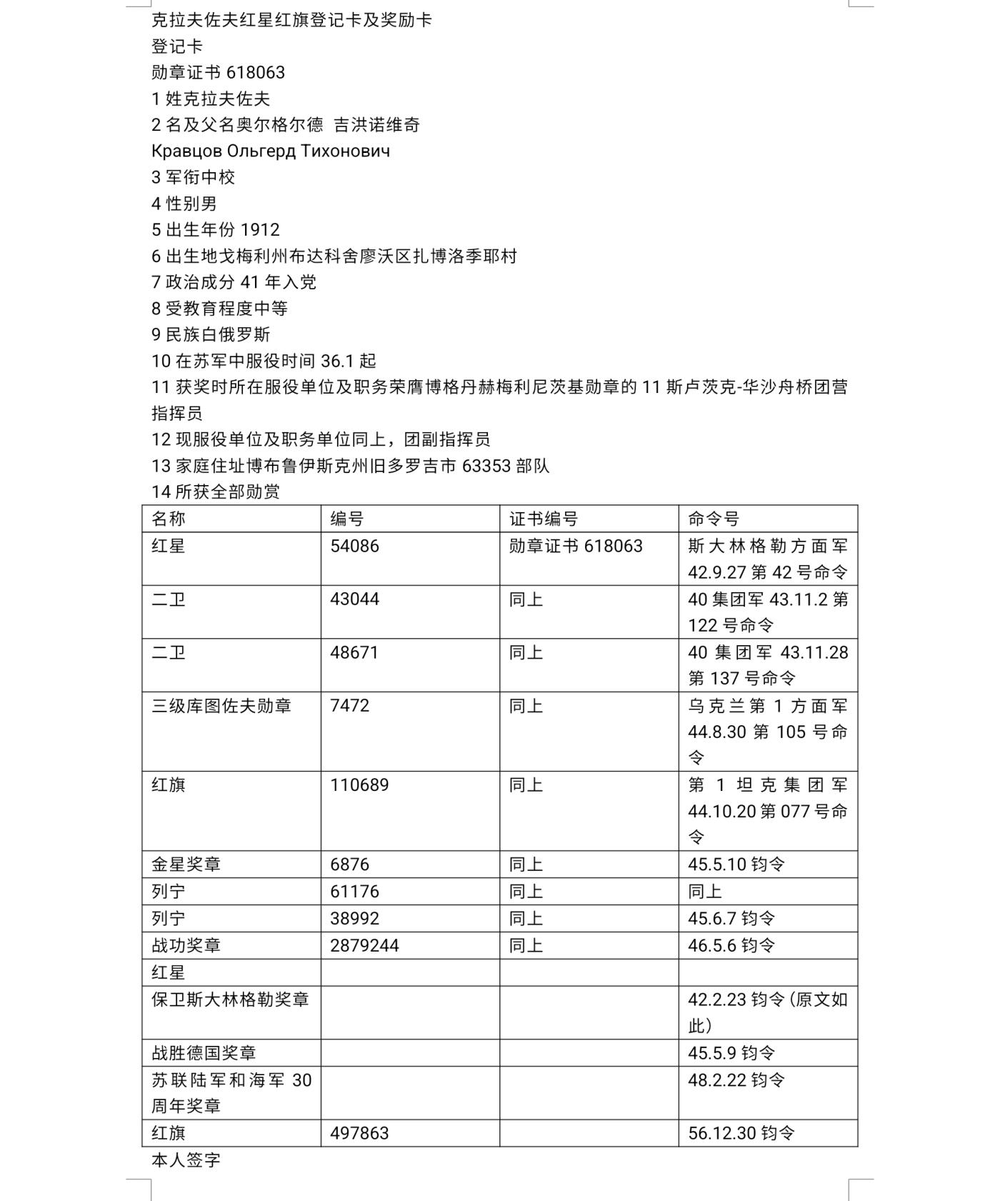 各国勋章奖章拍卖第44期 苏联红星勋章套章，苏联英雄获得者被授予，红星勋章54086号台版，1942年授予炮火下修筑和保护舟桥设施使得部队撤退，红星勋章3034168号授予服役15年，带档案照片