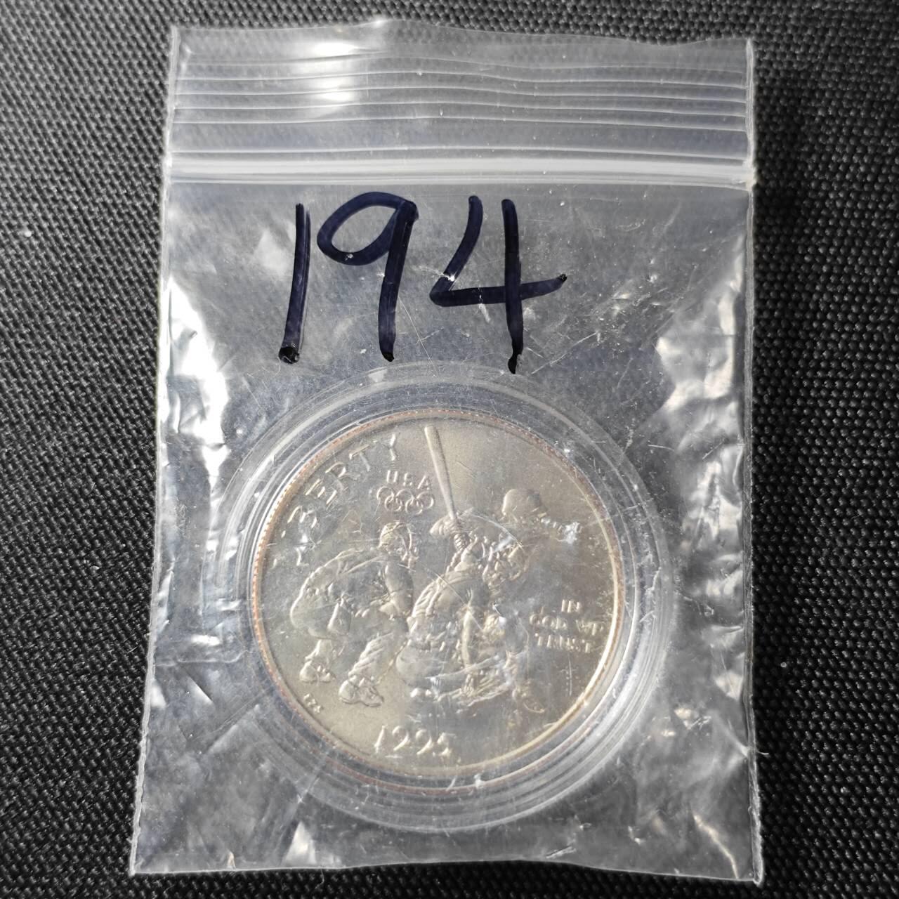 KK钱币收藏小铺 （套币 好品/批量散币 银币）专场  2月预留时间 周末发货  1995美国50分奥运纪念币 好品