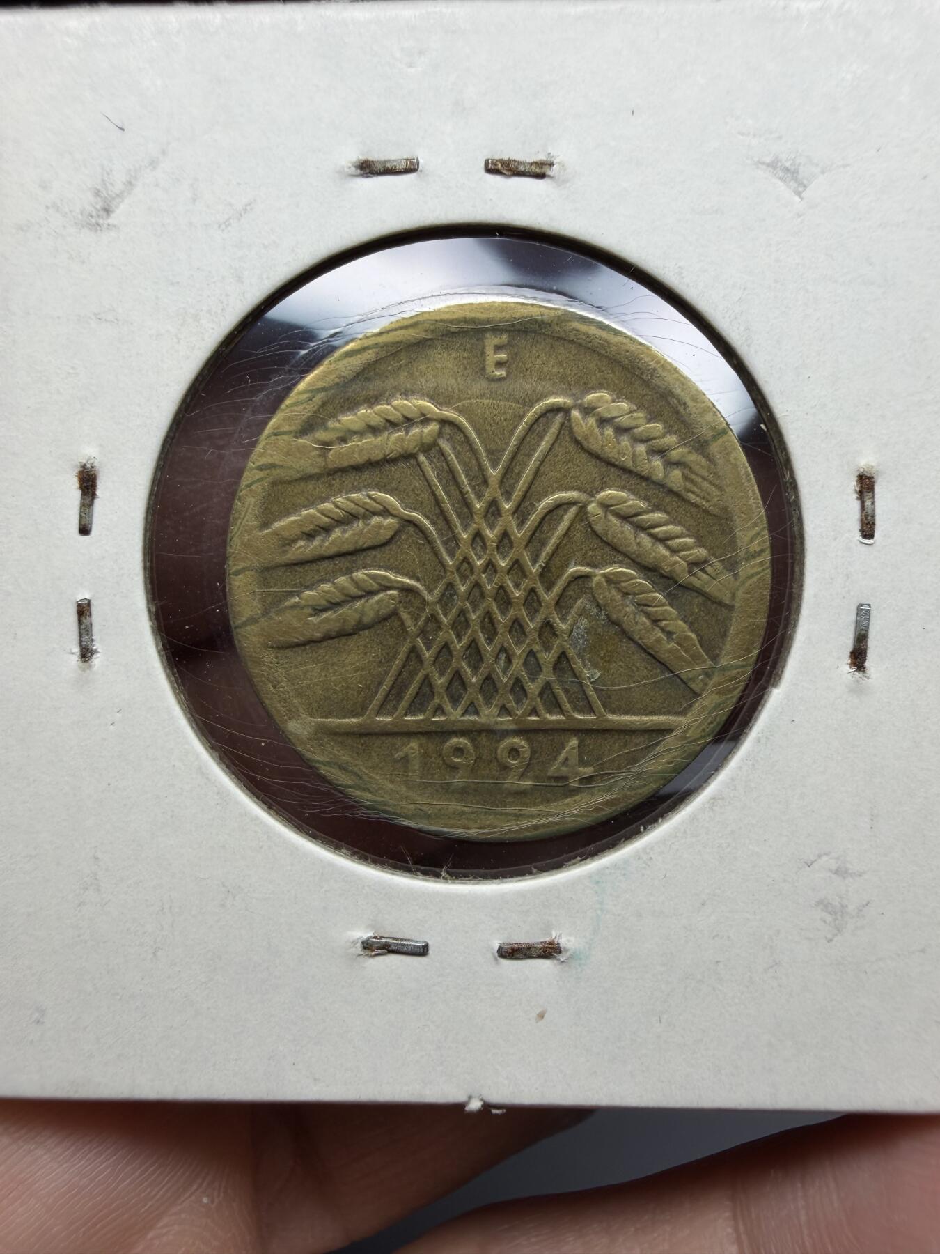 2025年集古藏今外币拍卖第十期-第9场—（总第289拍），可以寄存60天，满160元包邮。 1924年魏玛德国50芬尼