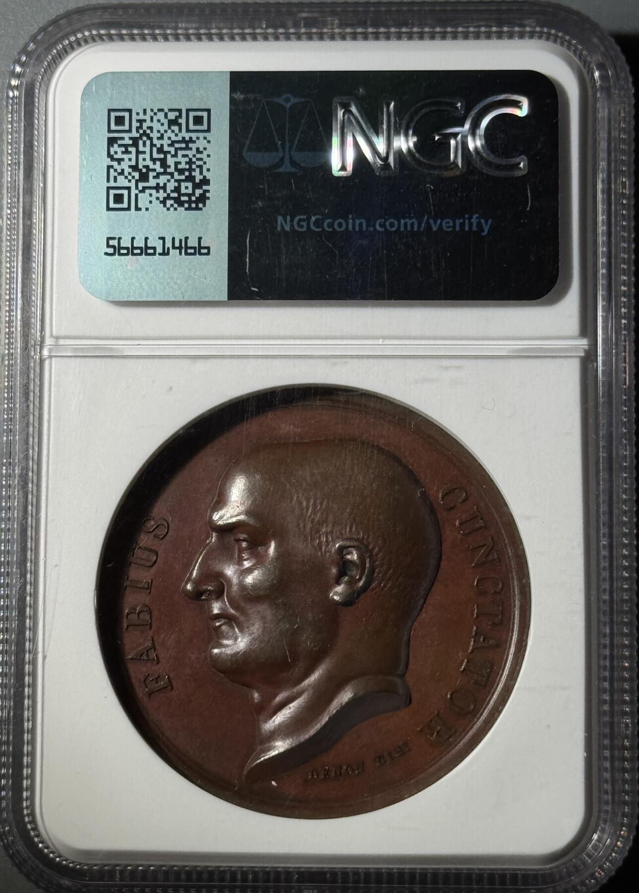 法国1807年拿破仑一世在奥斯特罗德原铸铜章 NGC-MS62BN