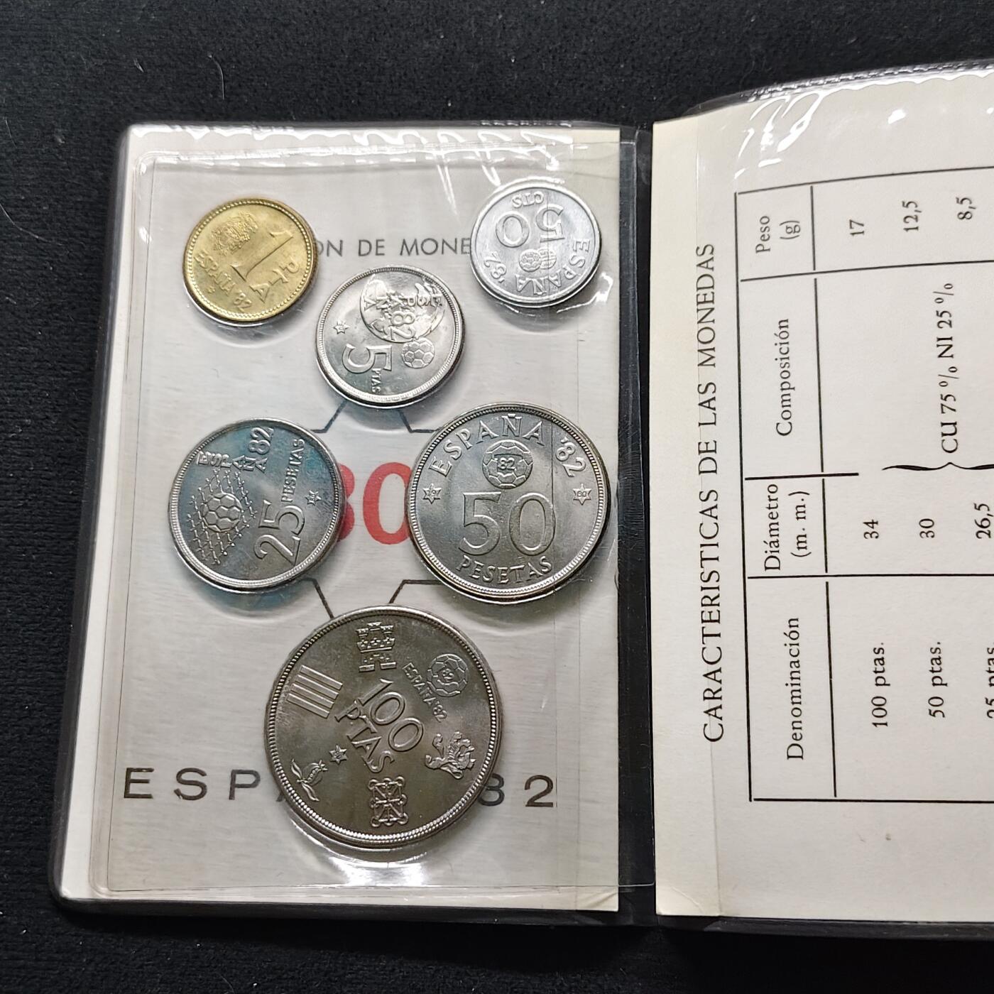 【全场包邮】纯粹捡漏拍480场（免费代拍第17场） 西班牙1980年世界杯官方卡装6枚纪念套币