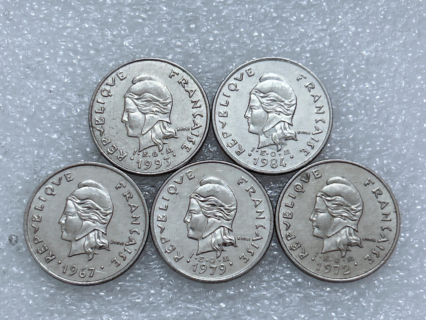 第一海外回流一元起拍收藏 散集专场  第271期 新喀里多尼亚10法郎硬币 5枚