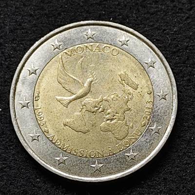 【全场包邮】纯粹捡漏拍480场（免费代拍第17场） - 摩纳哥2013年2欧元加入联合国20周年双色纪念币