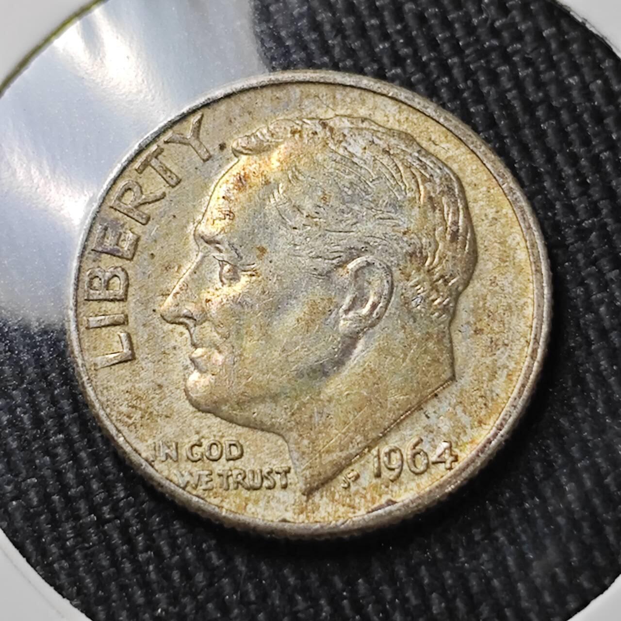 KK钱币收藏小铺 （套币 好品/批量散币 银币）专场  2月预留时间 周末发货   1964美国10分银币