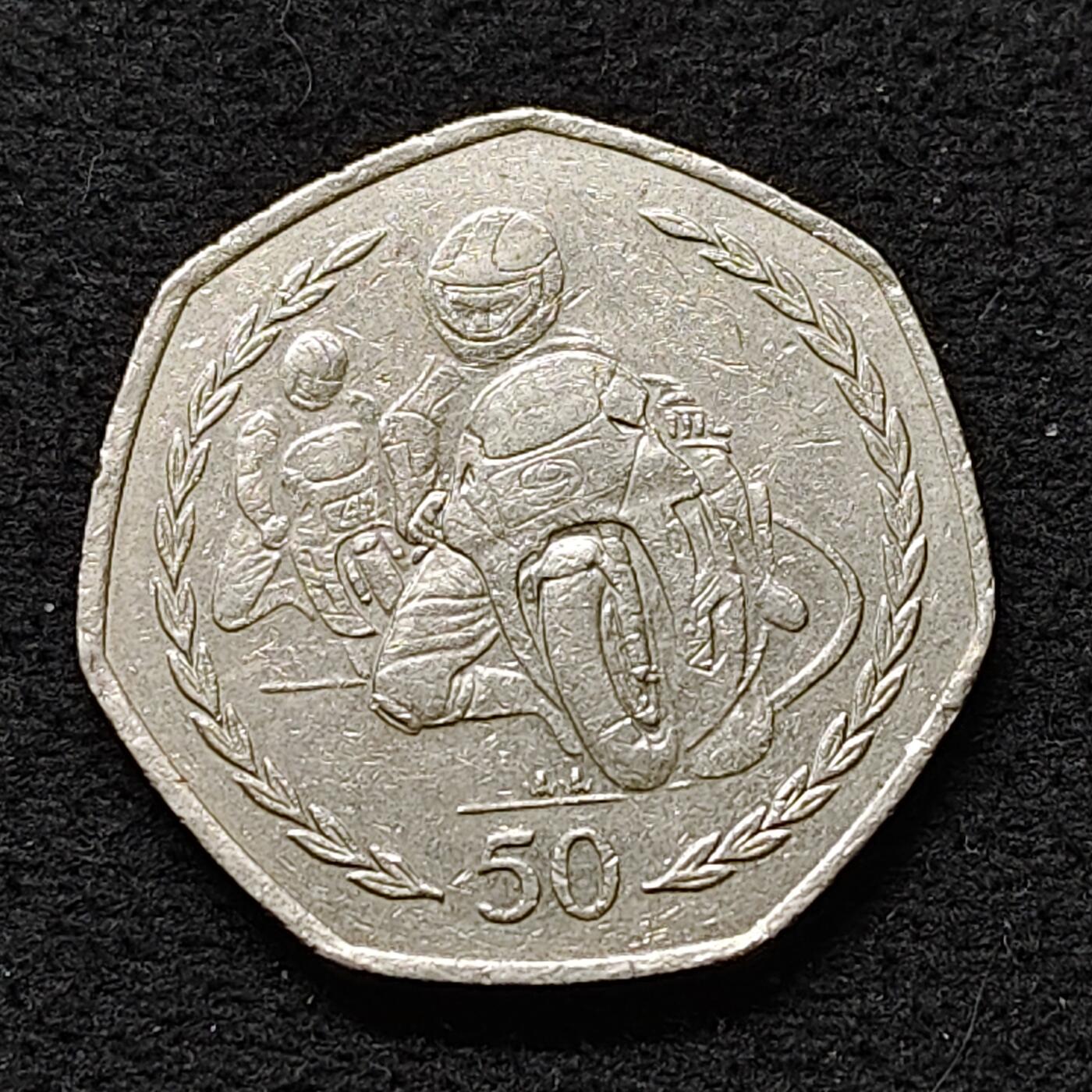 【全场包邮】纯粹捡漏拍480场（免费代拍第17场） 马恩岛1997年50便士TT摩托大奖赛