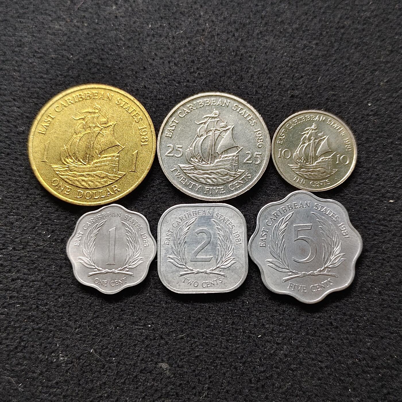 【全场包邮】纯粹捡漏拍480场（免费代拍第17场） 东加勒比各年份6枚套币