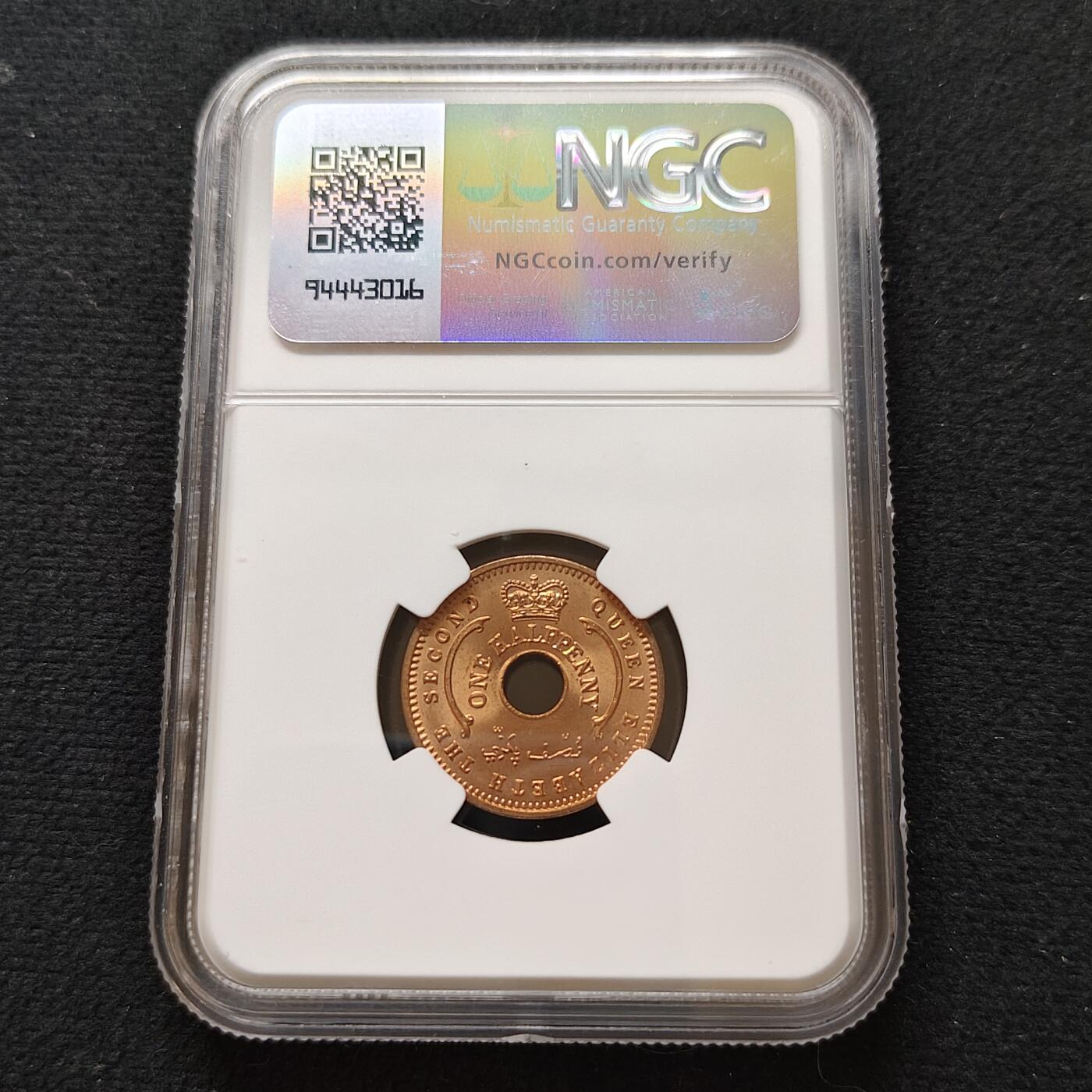 【全场包邮】纯粹捡漏拍481场（免费代拍第18场） 尼日利亚1959年1/2便士铜币-NGC MS63 RD