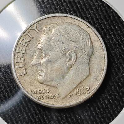 KK钱币收藏小铺 （套币 好品/批量散币 银币）专场  2月预留时间 周末发货 -   1963美国10分银币