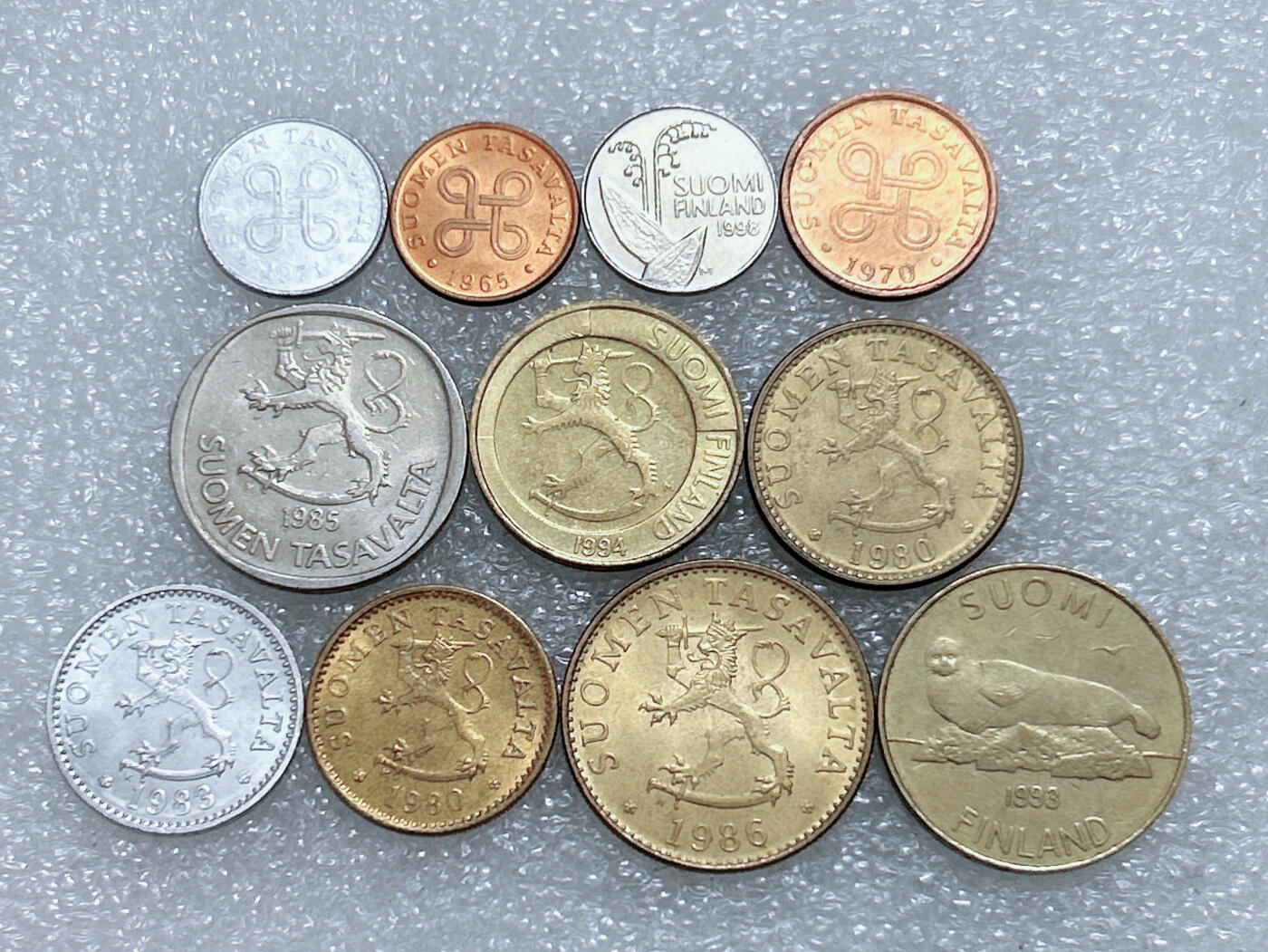 第一海外回流一元起拍收藏 散集专场  第271期 芬兰不同面值硬币 11枚 带光好品