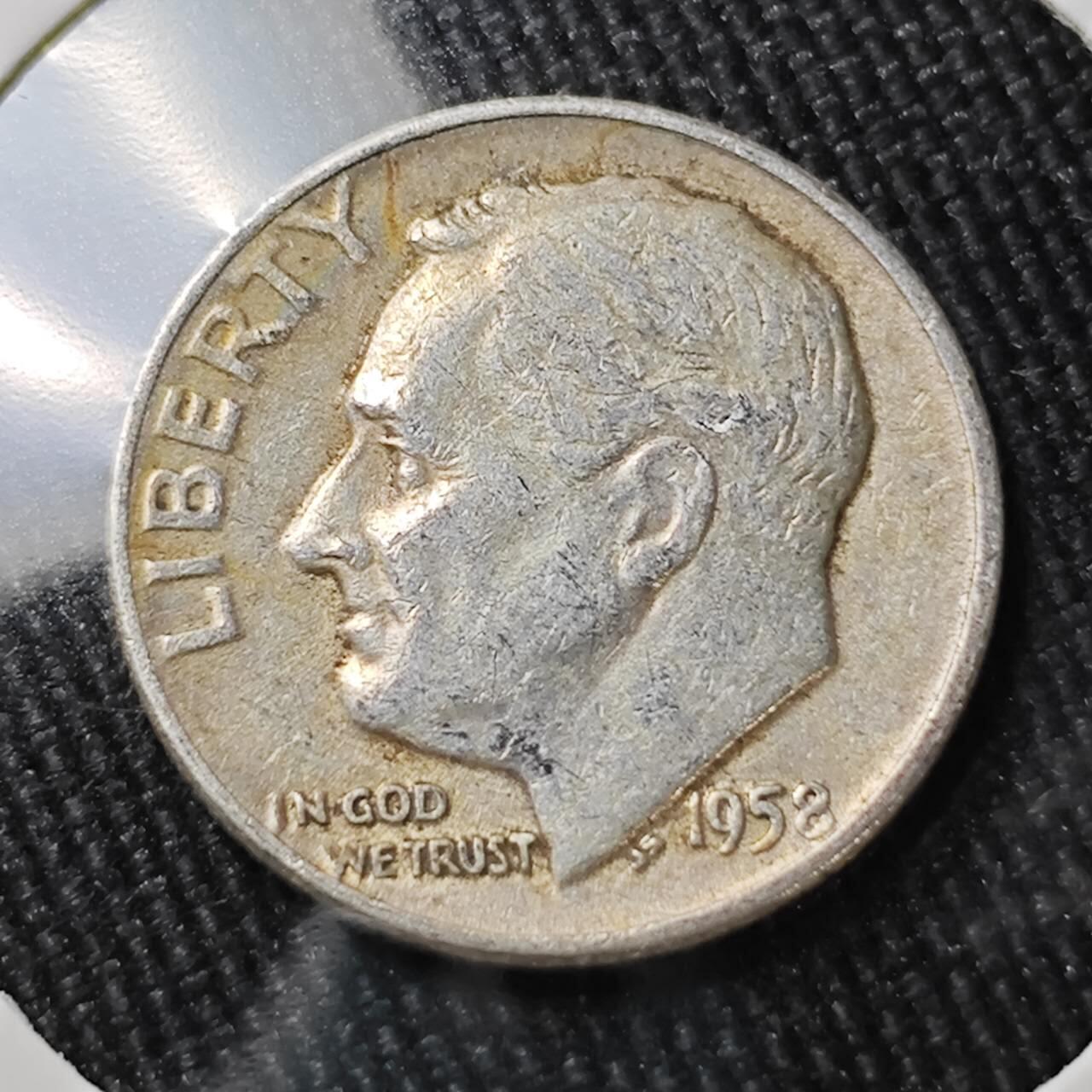 KK钱币收藏小铺 （套币 好品/批量散币 银币）专场  2月预留时间 周末发货   1958美国10分银币