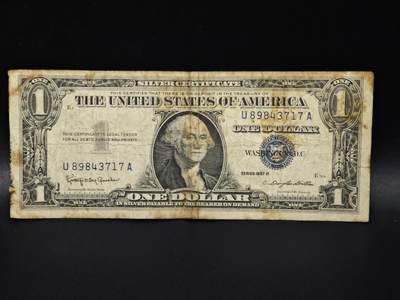 【淘币小摊】实时拍第八百零六拍   纸币场   满百包邮可预留二周 每周一统一发货   - 美国1957年一美元纸币【有折】