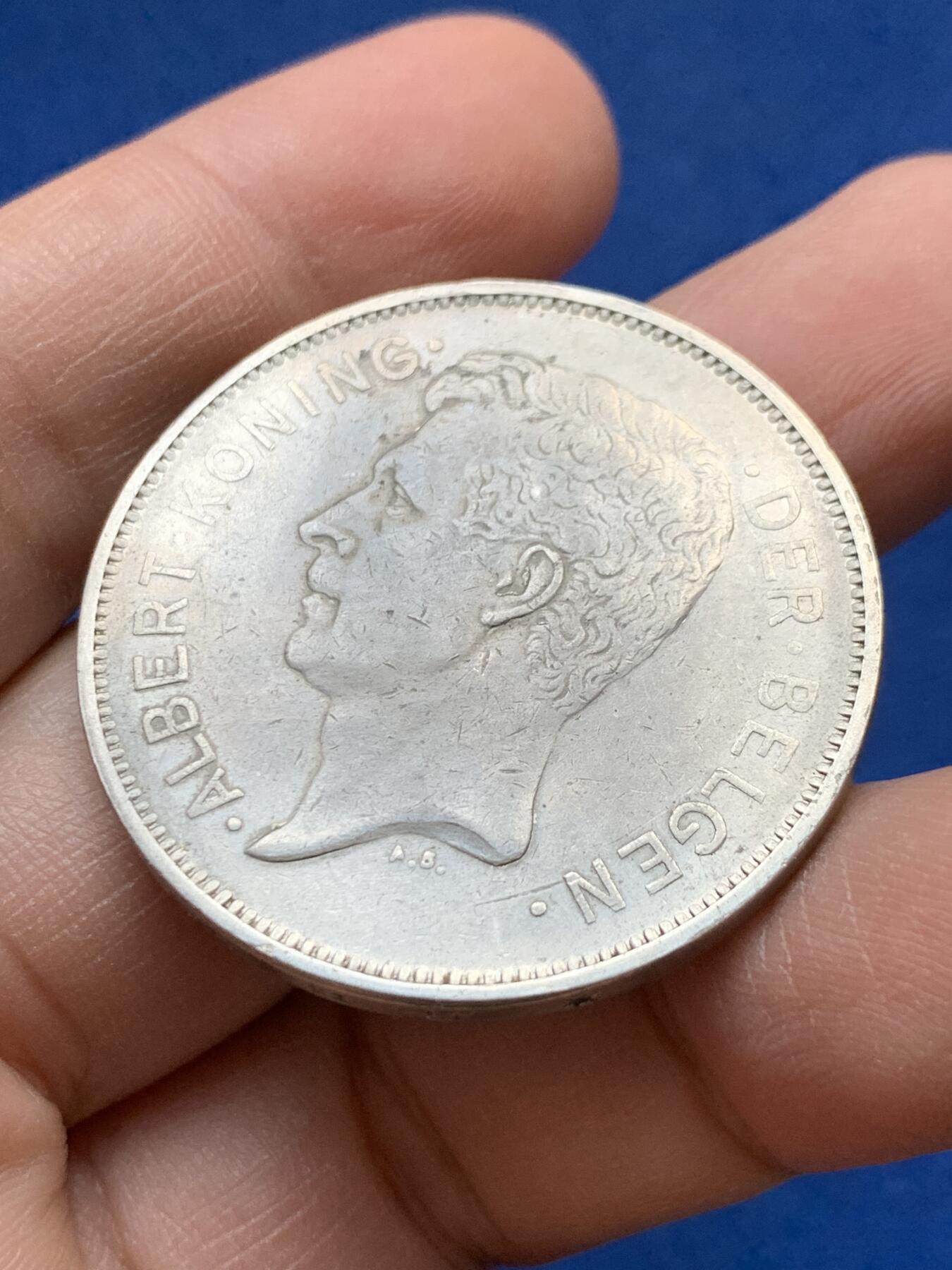 《竞宝斋》第441场 周日，周一，2场连拍 （全场包邮） 比利时1931年20法郎大镍币 最早的克朗型大镍币