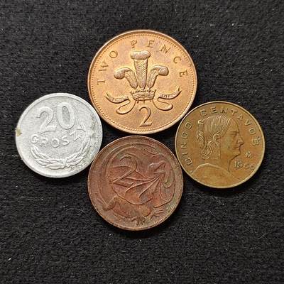 【全场包邮】纯粹捡漏拍480场（免费代拍第17场） - 世界各国各年份散币4枚一组-英国+墨西哥+波兰+澳大利亚