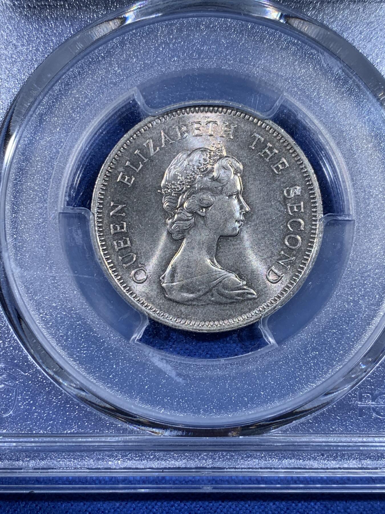 《竞宝斋》第441场 周日，周一，2场连拍 （全场包邮） PCGS MS64 香港1978年伊丽莎白二世壹圆